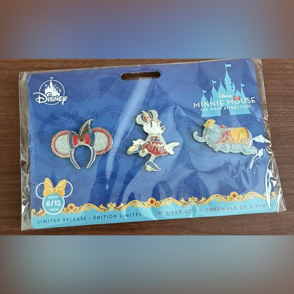 Disney Parks Minnie Mouse The Main Attraction August Dumbo Pin Set IN HAND